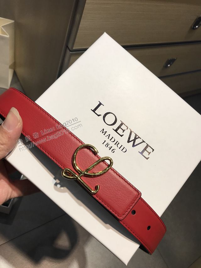 LOEWE皮帶 原單進口雙面頭層牛皮 羅意威女士皮帶  xfp2154